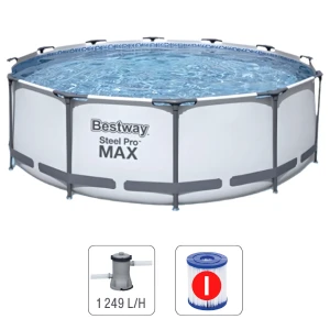 Bestway piscină steel pro max 366х76 cm, 6473 l, cadru metalic