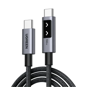 Ugreen кабель uno series type-c to type-c быстрая зарядка 5a/100w, 1м, черный | l509