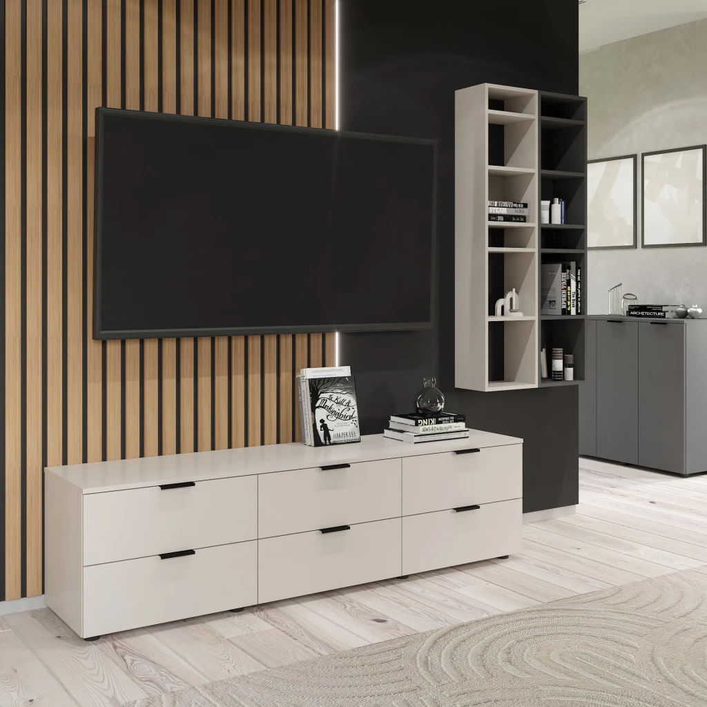 Etajera de perete nex home a032, 1300x220x300 mm, pal, cashmere 3