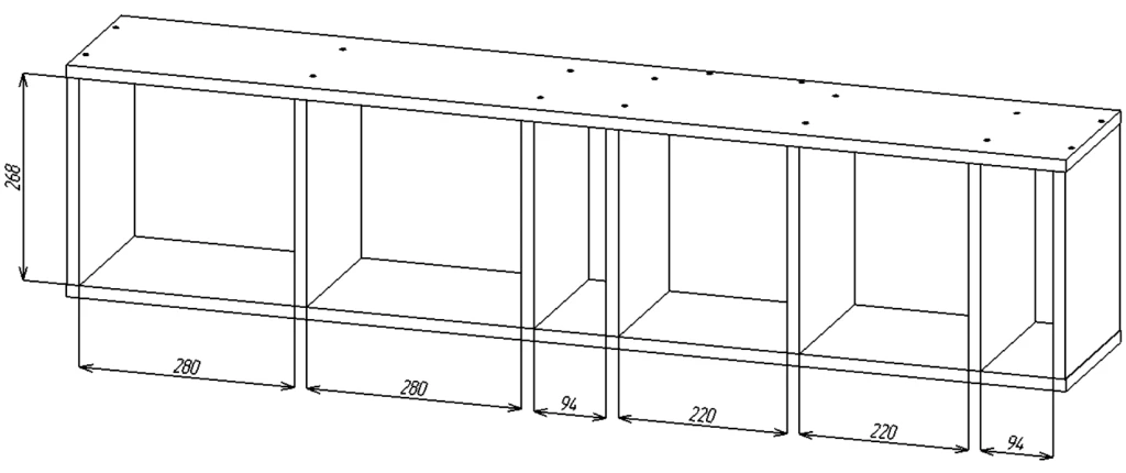 Etajera de perete nex home a032, 1300x220x300 mm, pal, cashmere 2