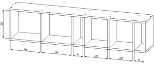 Etajera de perete nex home a032, 1300x220x300 mm, pal, cashmere Thumbnail 2
