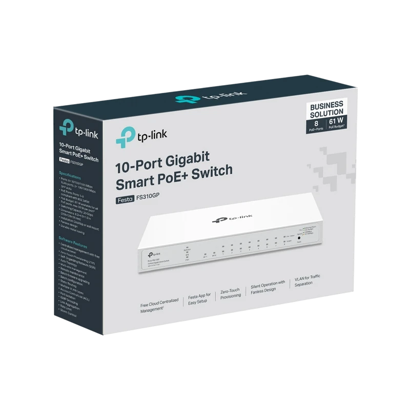 Switch de rețea tp-link festa fs310gp, 8x ieee 802.3af/at 3