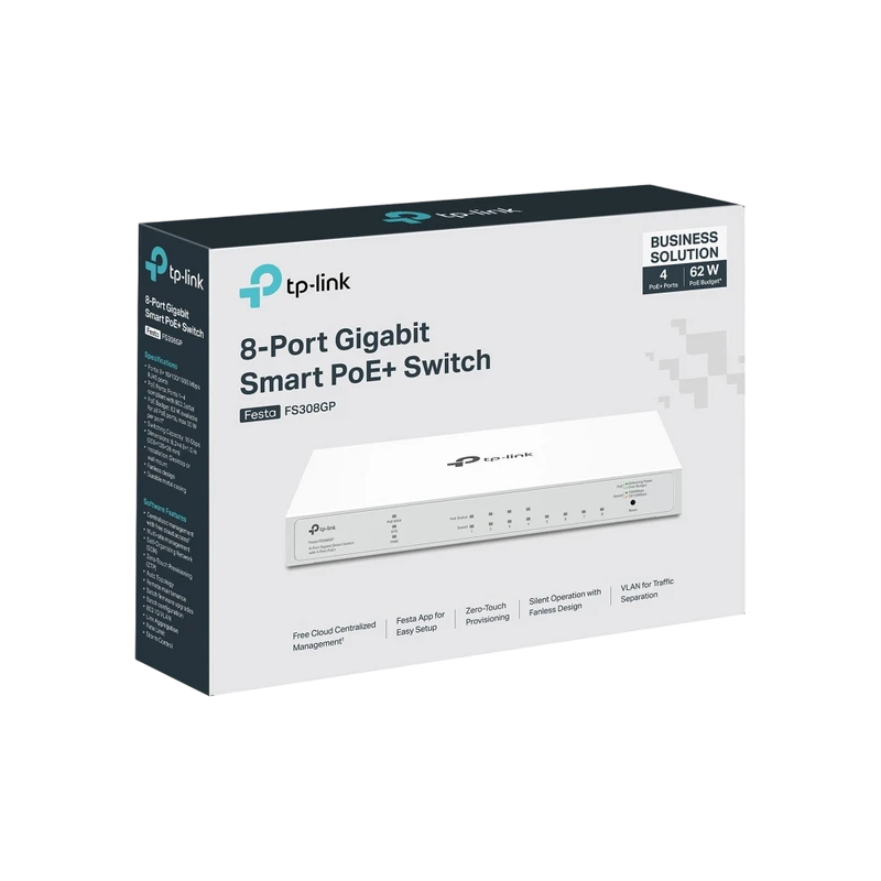 Switch de rețea tp-link festa fs308gp, 4x ieee 802.3af/at 6