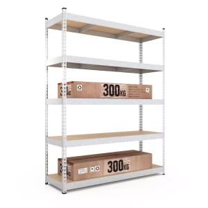 Raft metalic de depozitare nex titan 1800x1200x400 mm, 4 rafturi pal, galvanizat Thumbnail 5