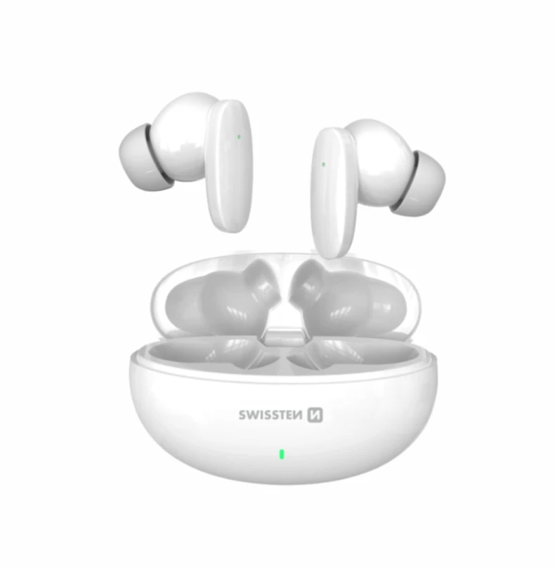 Earphones swissten bluetooth tws sonic white 2