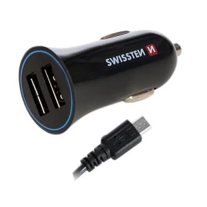 Încărcător auto swissten 2,4a power with 2x usb + cable micro usb Thumbnail 2