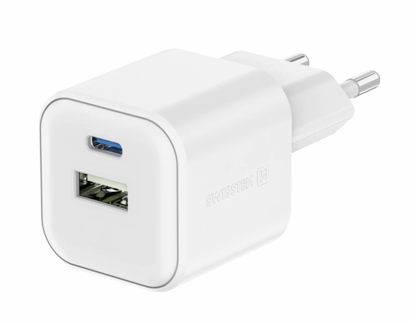 Încărcător rețea swissten 12w 1x usb-c + 1x usb-a white 2