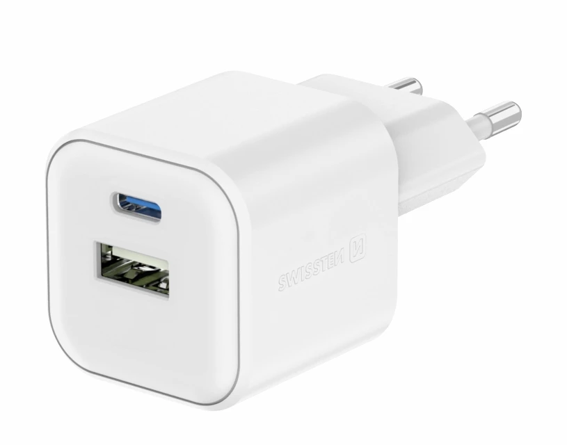 Încărcător rețea swissten 12w 1x usb-c + 1x usb-a white 2
