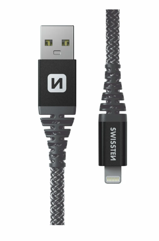 Data cablu swissten kevlar usb / lightning 1.5m antracit 2