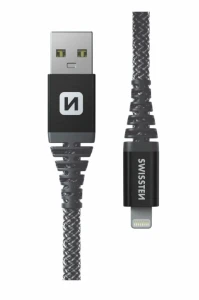 Data cablu swissten kevlar usb / lightning 1.5m antracit