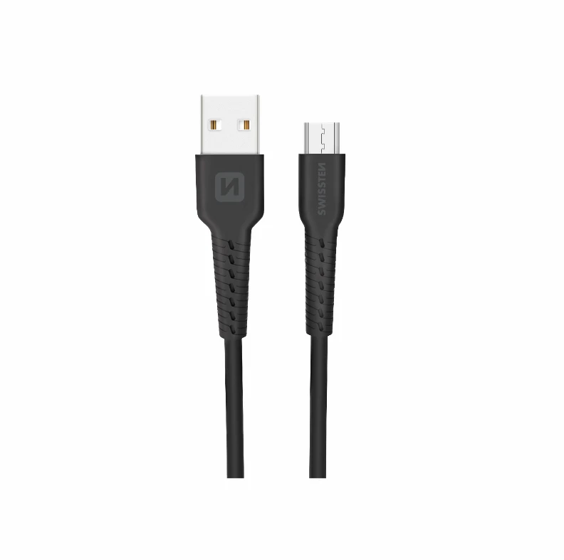Data cablu swissten usb / micro usb 1,0m black 2
