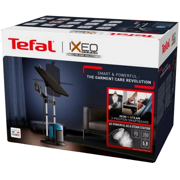 Стационарный отпариватель tefal qt2022e1, черный | синий 8