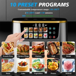 Teska air fryer tk-21s-3, transparent window, 10l, 1400w, steel Thumbnail 4