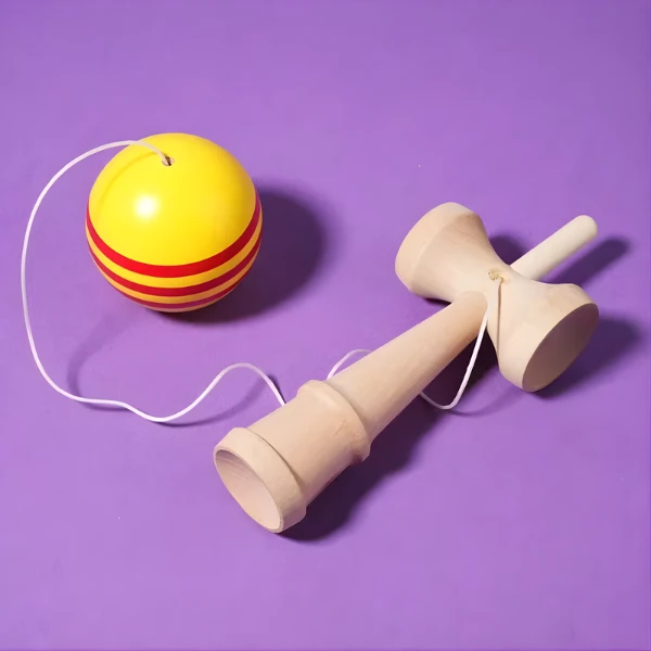 Joc de îndemânare kendama, 18 x 6 x 7 cm, 3 modele 6