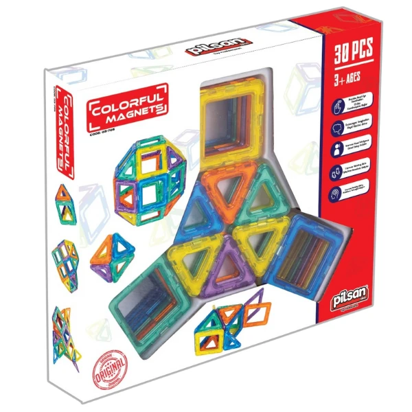 Set de construcții magnetic "magneți colorați", 30 buc. 3