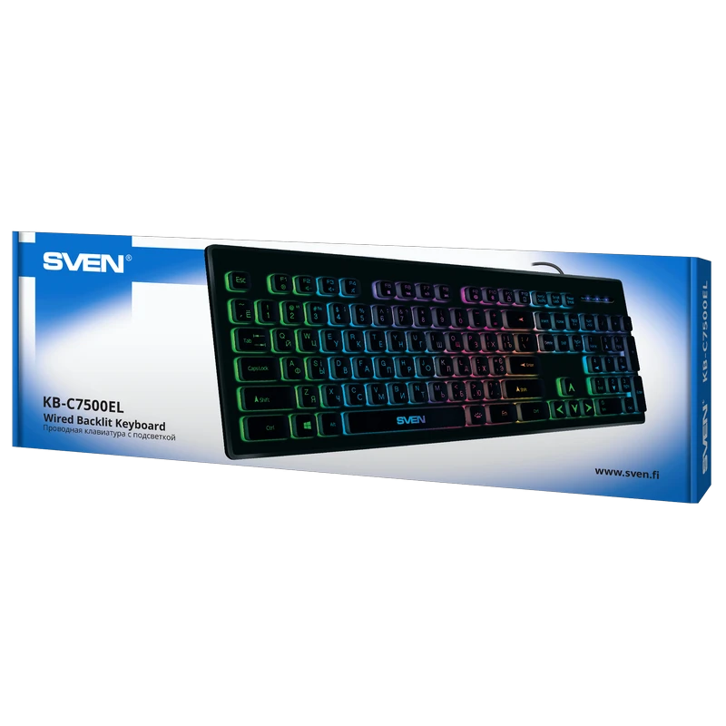 Клавиатура sven kb-c7500el, проводное, чёрный 4