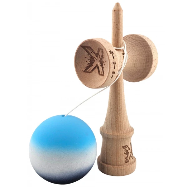 "kendama x original", profesionala, flippy, rulment metalic, ața 55 cm, cupe mari, 7 x 6 x 18 cm, gradient albastru 6