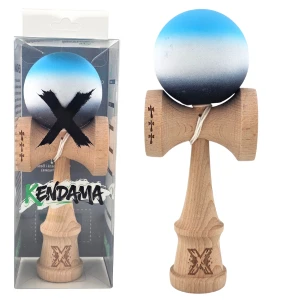"kendama x original", profesionala, flippy, rulment metalic, ața 55 cm, cupe mari, 7 x 6 x 18 cm, gradient albastru