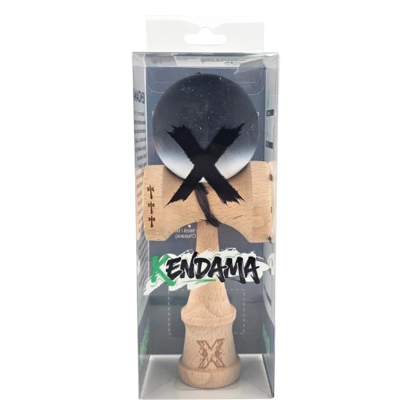 "kendama flippy x original", rulment metalic, ața 55 cm, cupe mari, 7 x 6 x 18 cm, gradient alb-negru 3