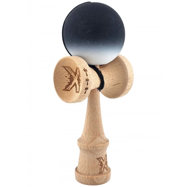 "kendama flippy x original", rulment metalic, ața 55 cm, cupe mari, 7 x 6 x 18 cm, gradient alb-negru 5