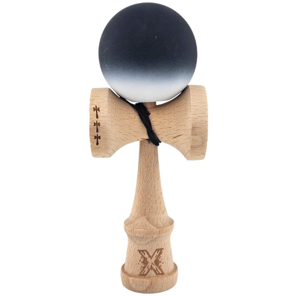 "kendama flippy x original", rulment metalic, ața 55 cm, cupe mari, 7 x 6 x 18 cm, gradient alb-negru 2