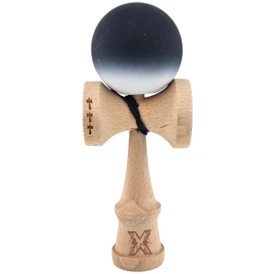 "kendama flippy x original", rulment metalic, ața 55 cm, cupe mari, 7 x 6 x 18 cm, gradient alb-negru Thumbnail 3
