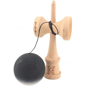 "kendama flippy x original", rulment metalic, ața 55 cm, cupe mari, 7 x 6 x 18 cm, gradient alb-negru Thumbnail 4