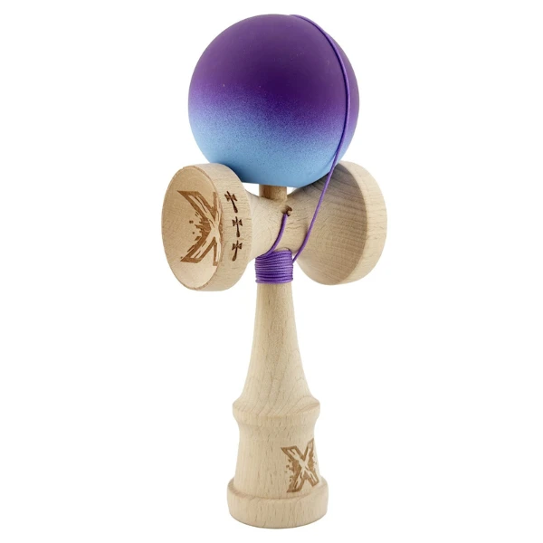 "kendama flippy x original", rulment metalic, ața 55 cm, cupe mari, 7 x 6 x 18 cm, gradient violet-albastru 11