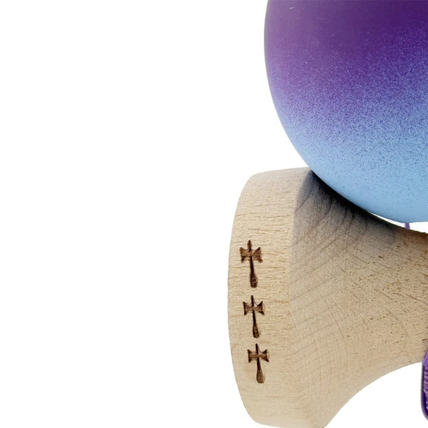 "kendama flippy x original", rulment metalic, ața 55 cm, cupe mari, 7 x 6 x 18 cm, gradient violet-albastru 12