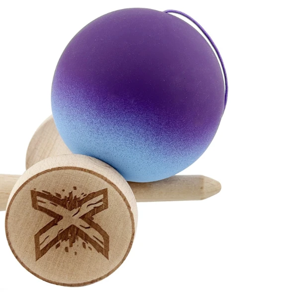 "kendama flippy x original", rulment metalic, ața 55 cm, cupe mari, 7 x 6 x 18 cm, gradient violet-albastru 7