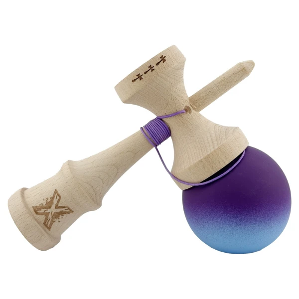 "kendama flippy x original", rulment metalic, ața 55 cm, cupe mari, 7 x 6 x 18 cm, gradient violet-albastru 9