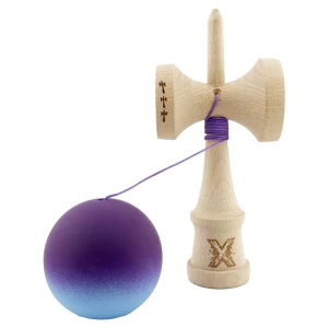 "kendama flippy x original", rulment metalic, ața 55 cm, cupe mari, 7 x 6 x 18 cm, gradient violet-albastru Thumbnail 10