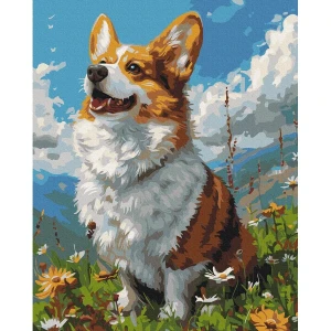 Pictură pe numere 40x50 cm (fără cutie)  –  corgi colorat Thumbnail 2