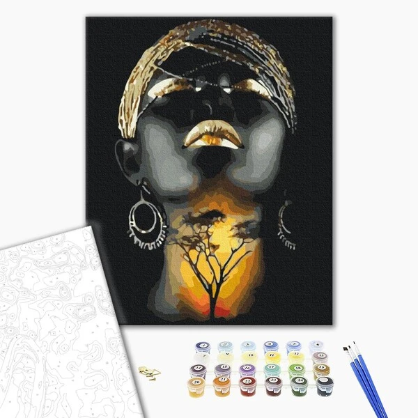 Pictură pe numere 40*50 сm (în cutie) – portret în aur 3