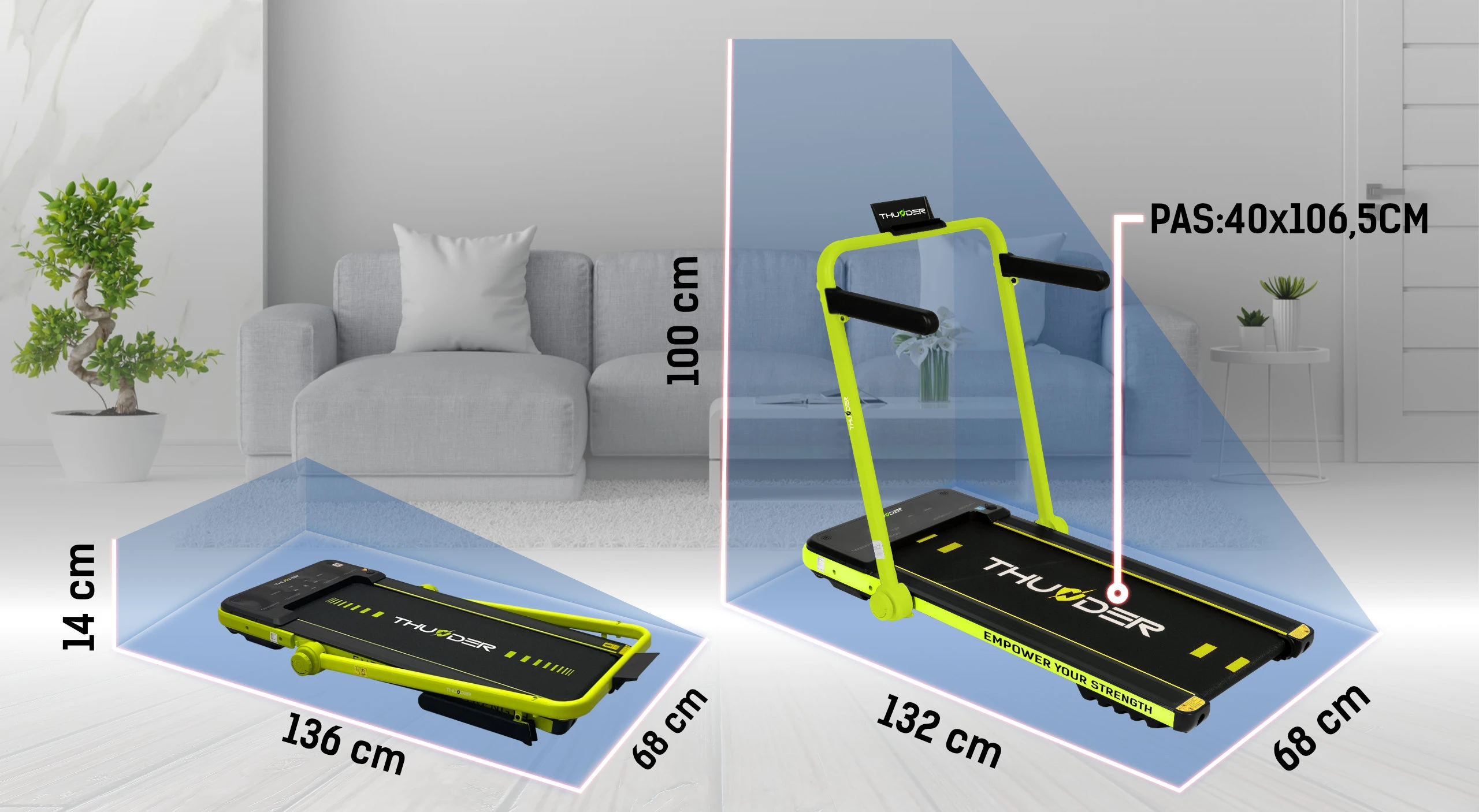 Banda de alergare electrica thunder impact-lime 3