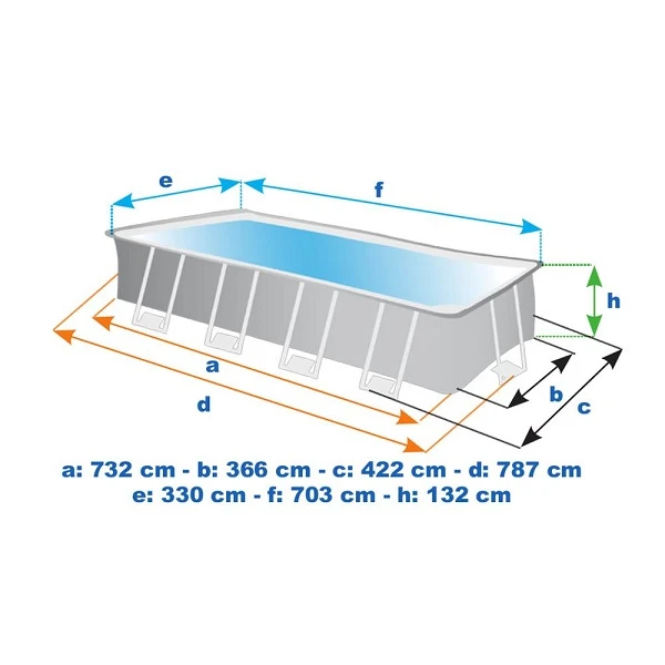 Intex piscină ultra xtr frame 732x366x132см, 31805l, cadru metalic 3