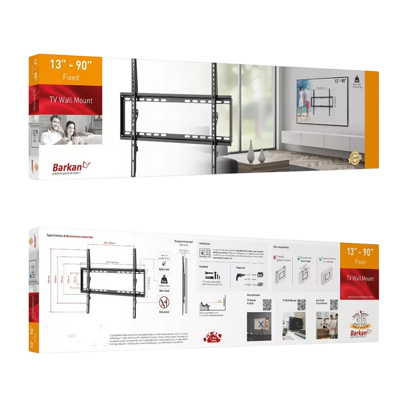 Фиксированное настенное крепление barkan e407, черный 3