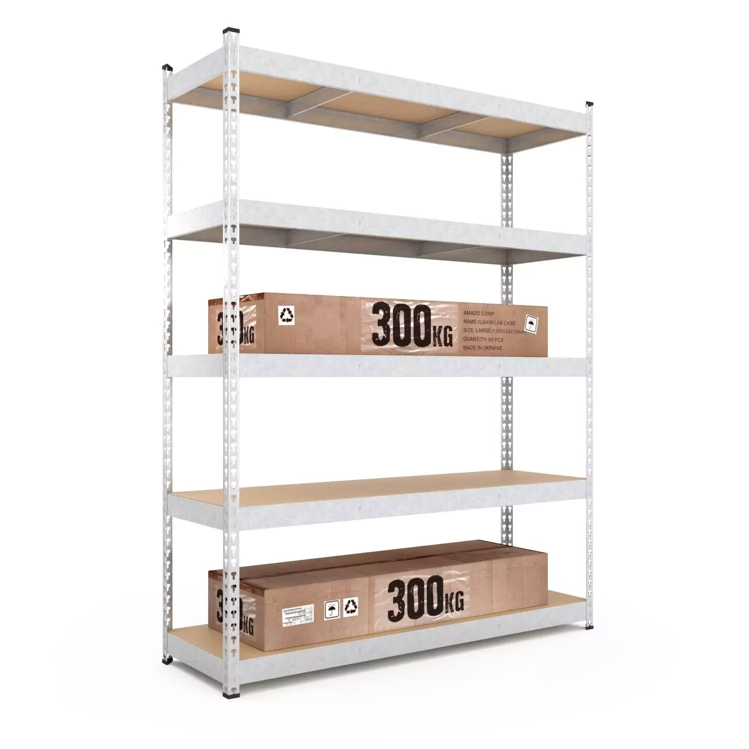 Raft metalic de depozitare nex titan 1800x1400x600 mm, 4 rafturi pal, galvanizat 5