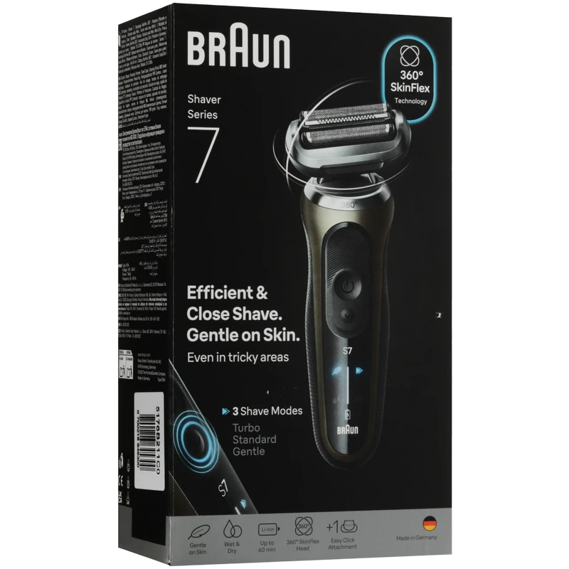 Электробритва мужская braun 72-c1200s, черный | золотистый 4