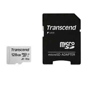 Card de memorie transcend microsdxc class 10, 128gb (ts128gusd300s-a)
