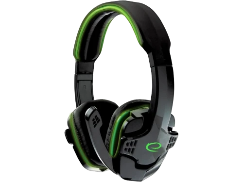 Headset gaming esperanza raven egh310g, green, 2x mini jack 3.5mm, drivers 40mm, volume control, cable length 2m, weight 220g 2