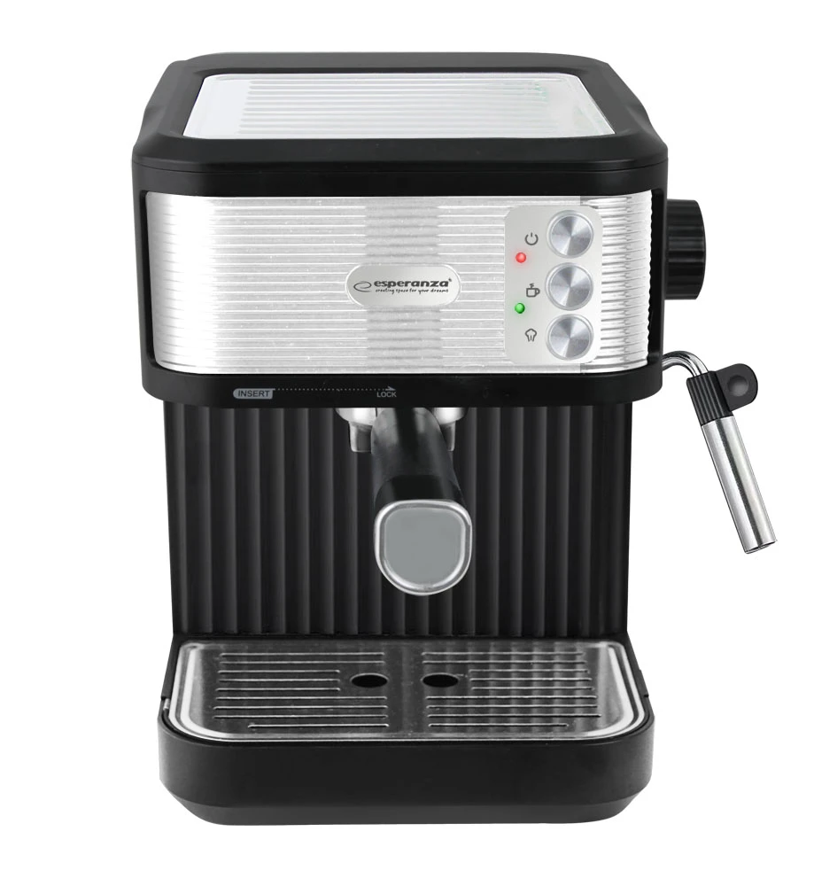 Coffee maker esperanza caturra ekc011, 1,8l, 850w, 20 bar, espresso machine, built-in milk frother for cappuccino and latte, cup-warming system, adjus 2