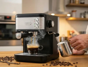 Coffee maker esperanza caturra ekc011, 1,8l, 850w, 20 bar, espresso machine, built-in milk frother for cappuccino and latte, cup-warming system, adjus Thumbnail 8