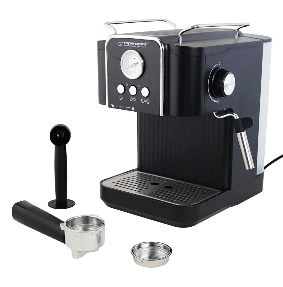 Coffee maker esperanza excelsa ekc010, 1,8l, 850w, 20 bar, espresso machine, built-in milk frother for cappuccino and latte, cup-warming system, tempe 6