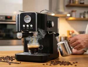 Coffee maker esperanza excelsa ekc010, 1,8l, 850w, 20 bar, espresso machine, built-in milk frother for cappuccino and latte, cup-warming system, tempe Thumbnail 8