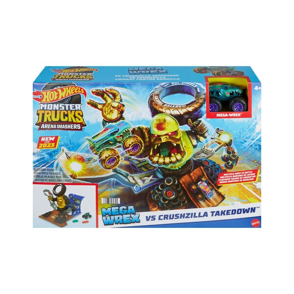 Hot wheels set de joc "mega-wrex versus crushzilla 7