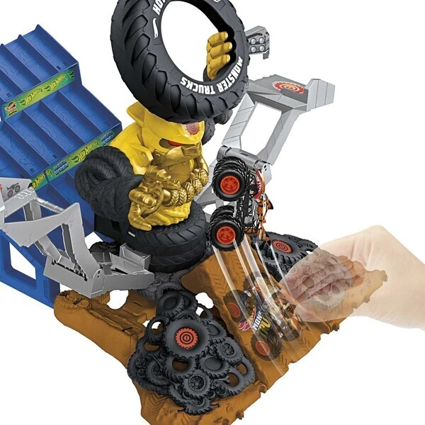 Hot wheels set de joc "mega-wrex versus crushzilla 6