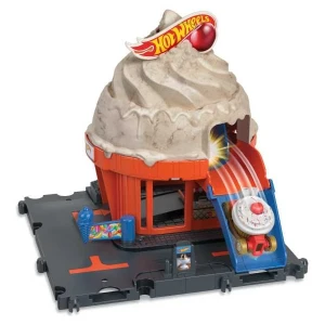 Hot wheels set de joc „vârtej de înghețată în centrul orașului” Thumbnail 5