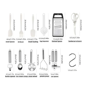 Kitchen Utensils 44 Pcs Set, White Thumbnail 3