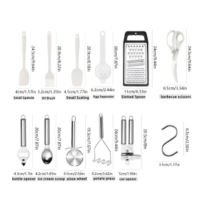 Kitchen utensils 44 pcs set, white Thumbnail 3